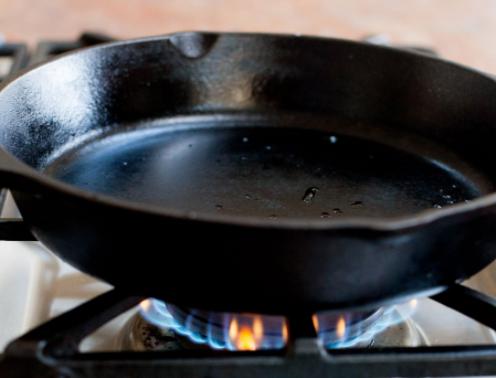 preheat cast iron skillet